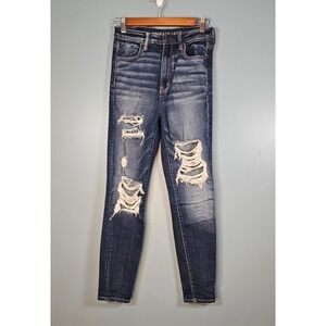 AE American Eagle Women's Distressed Super Stretch Highest Rise Jegging Size 6